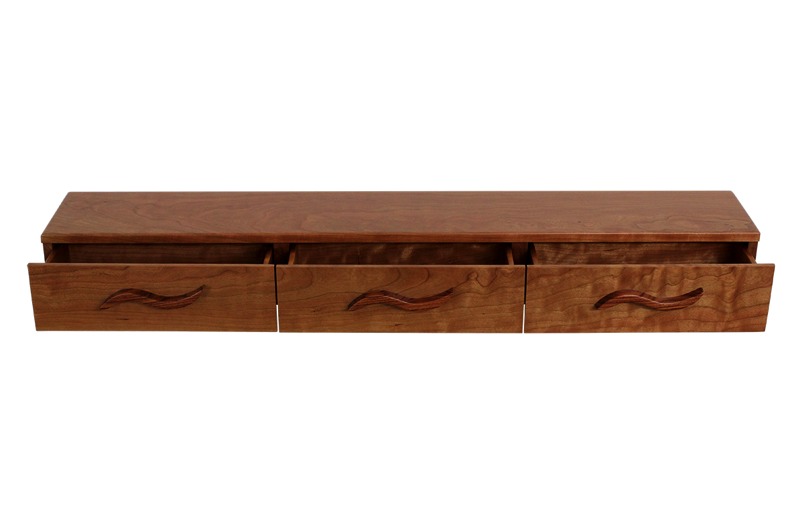Buy Hand Crafted 3 Drawer Floating Shelf, Solid Wood, Inset Teak Drawer  Pulls, made to order from Nick Jones Designs